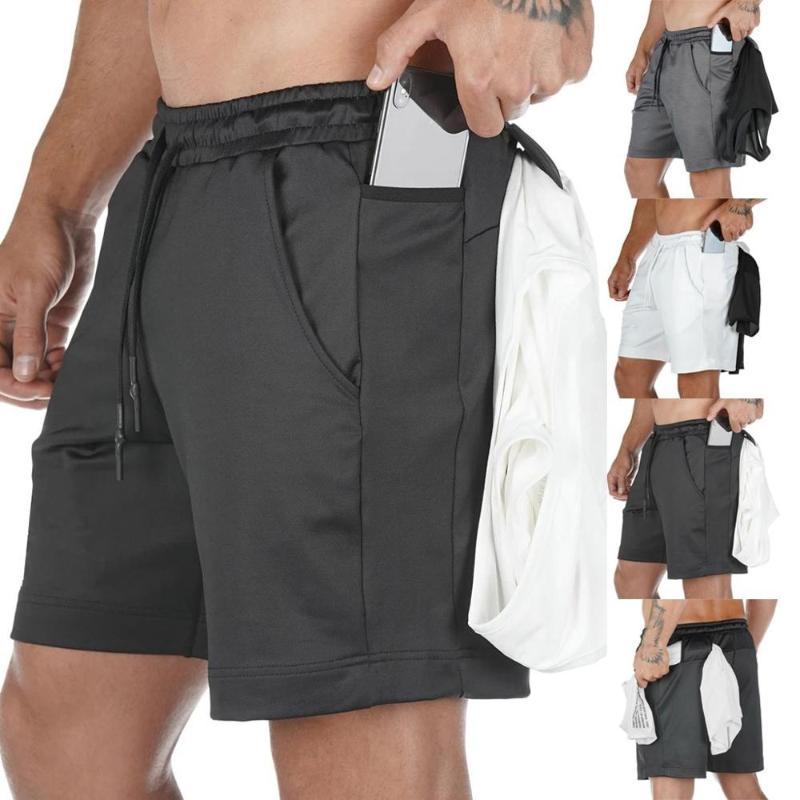 

Men's New Summer Fitness Distance Quick Drying Shorts Fashiona Solid Color Short #2d07, Black