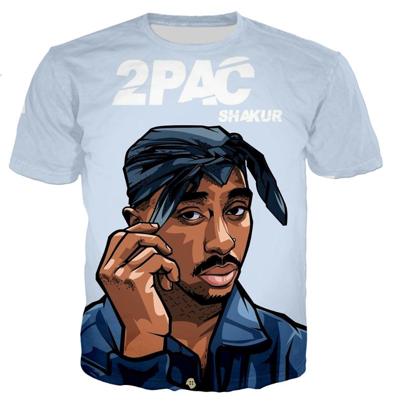 

Men's T-Shirts 2022 Rapper Star 2Pac Men Women Tupac 3D Printed T-shirt Harajuku Style T Shirts Fashion Casual Streetwear Tee Tops, White;black