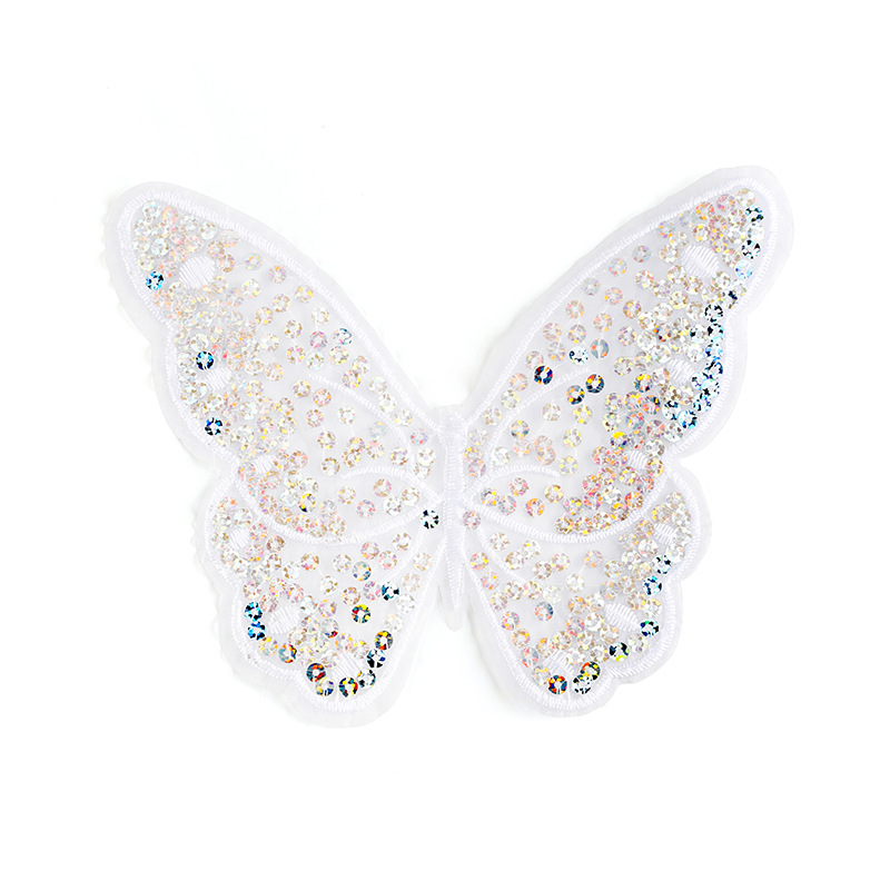 

Butterfly shape newly designed sequins embroidery sample Sewing Tools high quality cloth paste customizable, Black