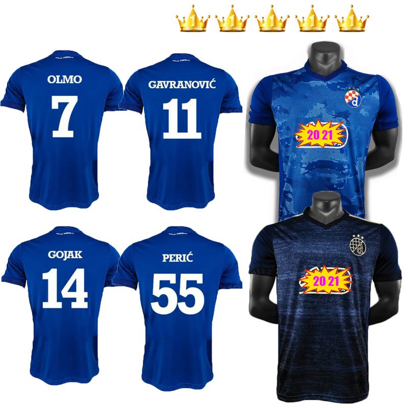 

2020 2021 Dinamo Zagreb soccer jersey PETKOVC GOJAK GAVRANOVIC OLMO home blue away black 20 21 jerseys uniforms football shirts, Black;yellow