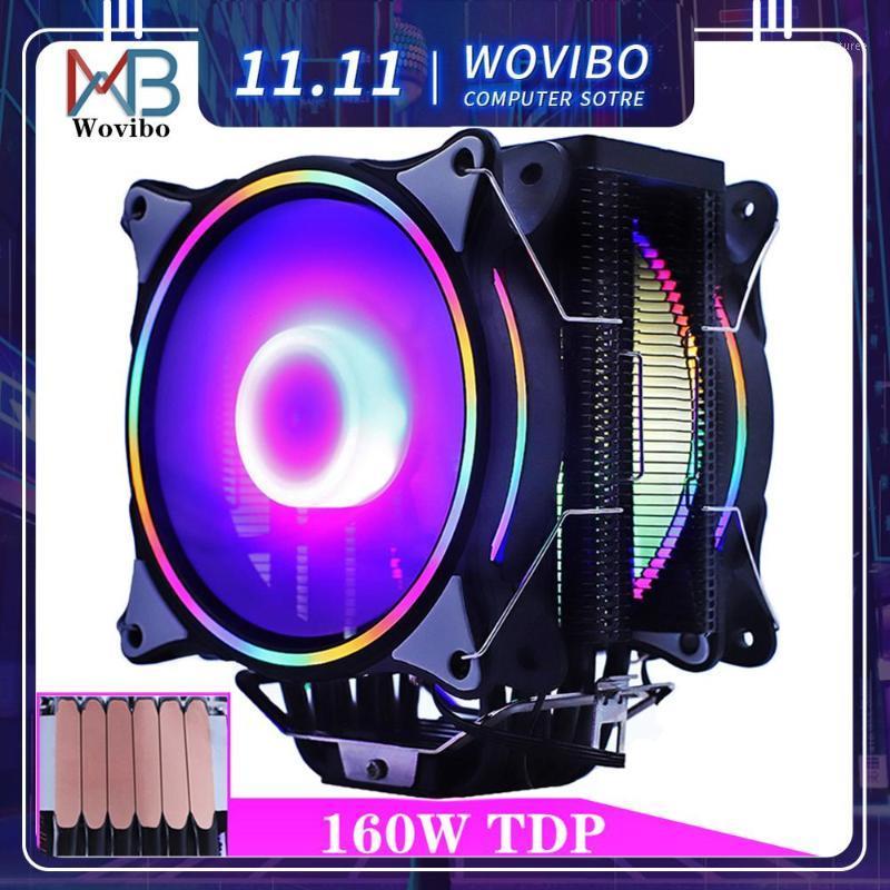 

120mm CPU Cooler Radiator Fan 6 Heat Pipes RGB Fan 3 4PIN Quiet for LGA 115X 1366 2011 V3 X79 X99 AM4 Motherboard Cooling Fans1