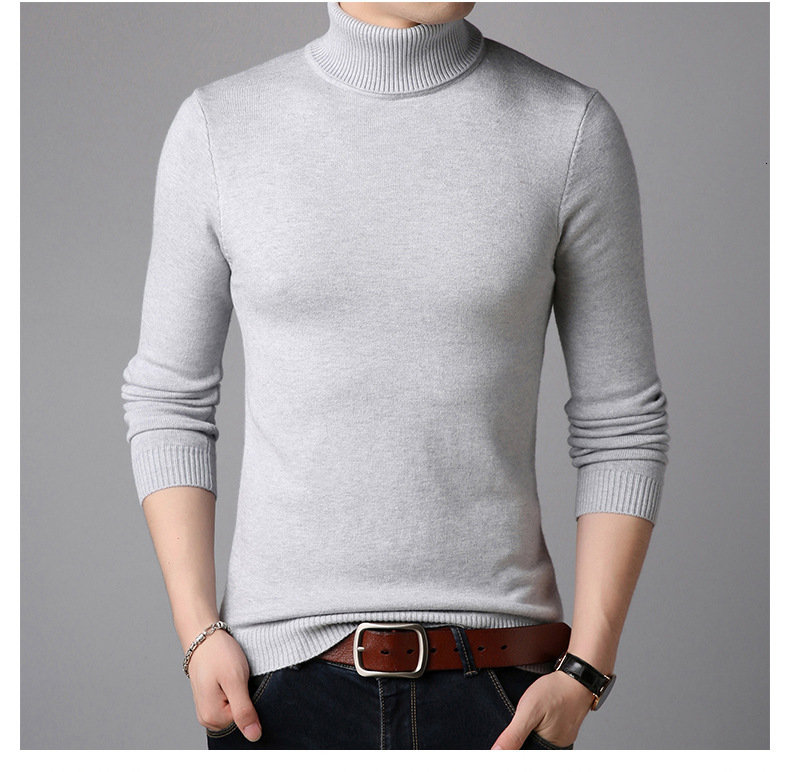 

2021 New Turtleneck Cashmere Sweater Autumn Winter Pull Homme Slim Fit Pullover Sweaters Knitwear Men Clothes Krx3, Caramel colour