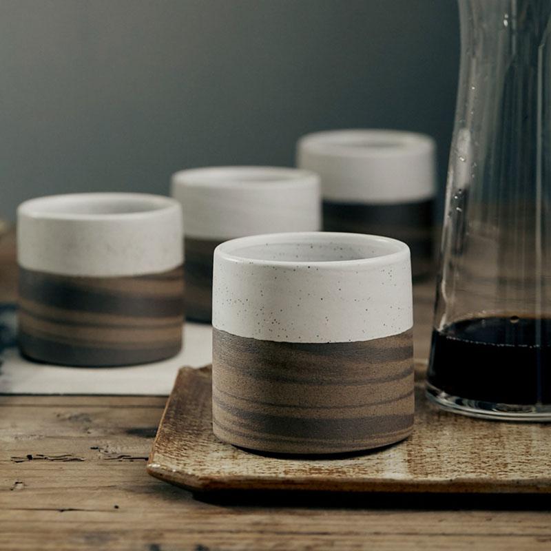 

190ml Japanese Frosted Latte Cup American Concentrated Retro Ceramic Coffee Cup Simple Nordic Home Office Afternoon Set, A-190ml