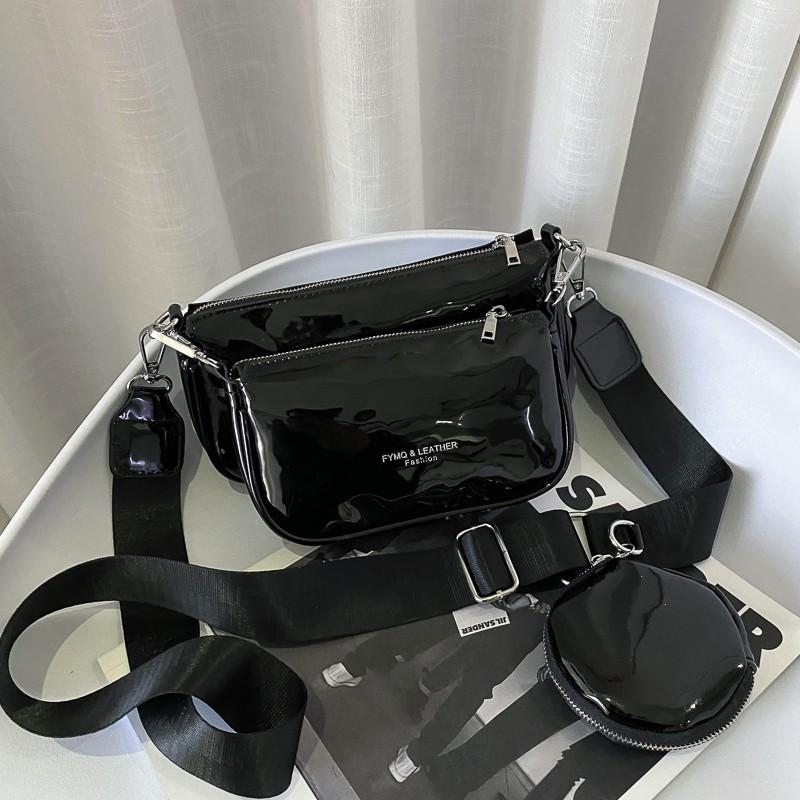 

Fashion Brand Designer Messenger Handbags for Women 2021 Tote 3 in 1 PU Leather Crossbody Handbag Tote Shoulder Bag Clutch Totes, Black