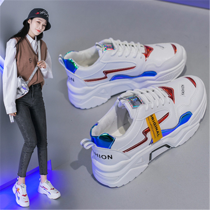 

Chunky 2021 New White Tennis Shoes Women Leather Designers Pink Yellow Sneakers PBKM