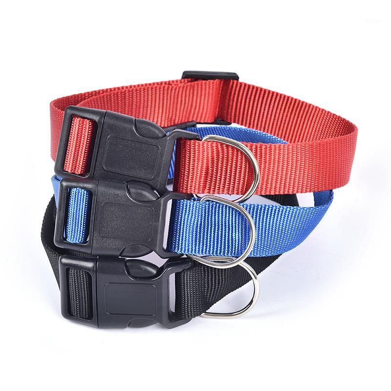 

1pc Pet Dog Collar Classic Solid Basic Nylon Dog Collar with Quick Snap Buckle1