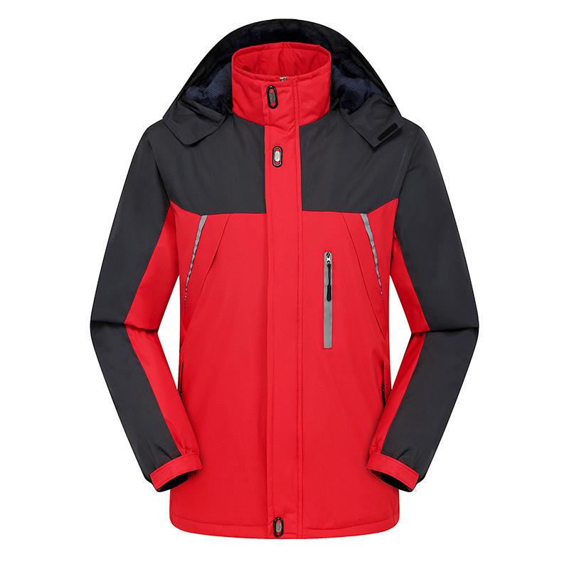 

E-BAIHUI new fashion streetwear warm parkas autumn winter men's reflective jackets thick warm large size hooded cotton coat J002, Black
