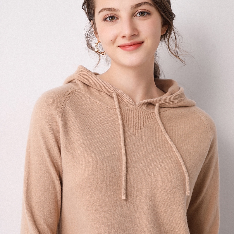 

2021 with Hat Sweaters for Women 100% Wool Knitted Pullovers New Soft 7colors Ladies Jumpers Standard Clothes Rocj, Red