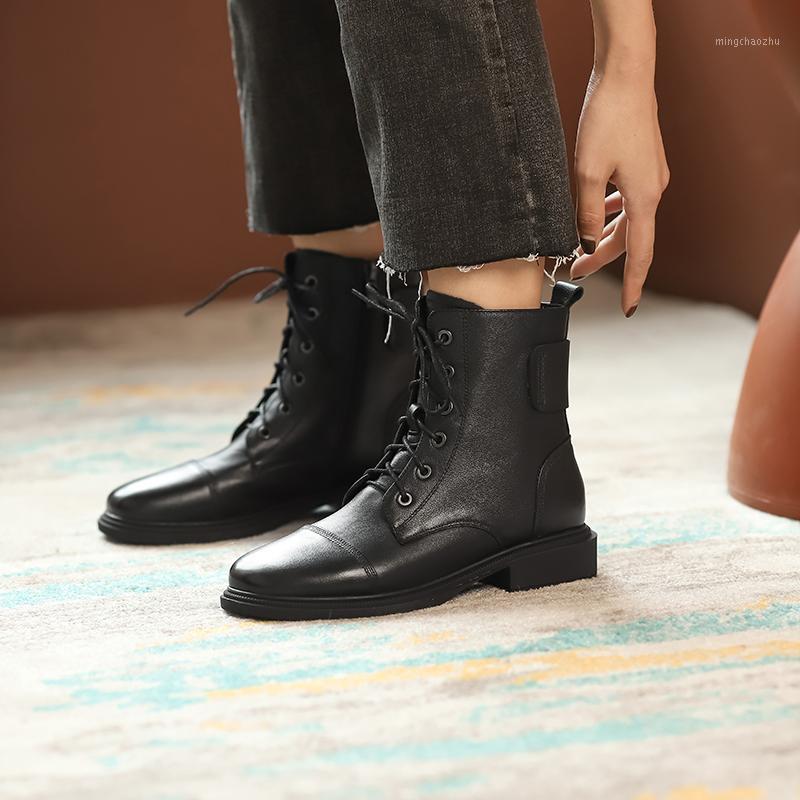 

2020 winter new retro soft leather soft bottom boots knight boots short1, Black