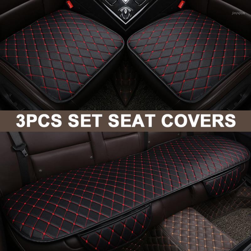 

Car Seat Cover Pu Leather Universal Automobiles Seat Cushion for Most Cars Chair Protector Mat Front Back Cushion1