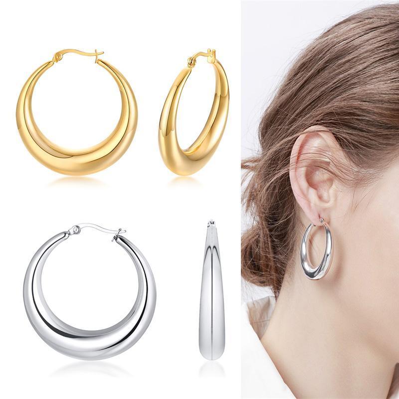 

CHARM WOMEN HOOP EARRINGS STAINLESS STEEL CIRCLE ROUND EARRINGS PARTY JEWELRY1