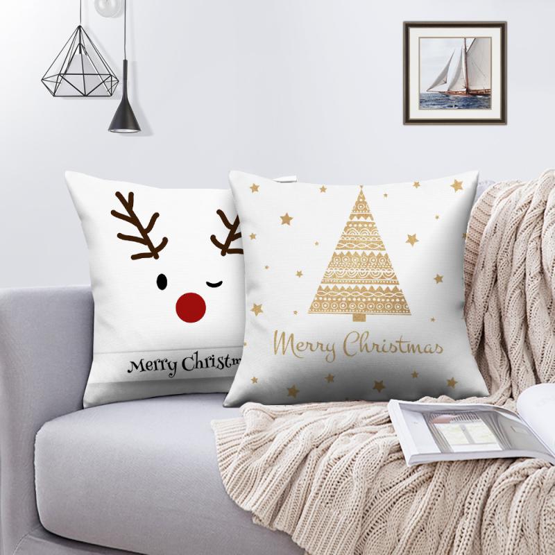 

Fuwatacchi Cushion Cover Christmas Tree Print Pillowcase Livingroom Sofa Car Chair Decorative Pillows Cover Xmas Gifts 45x45cm, Pcfs003704tps