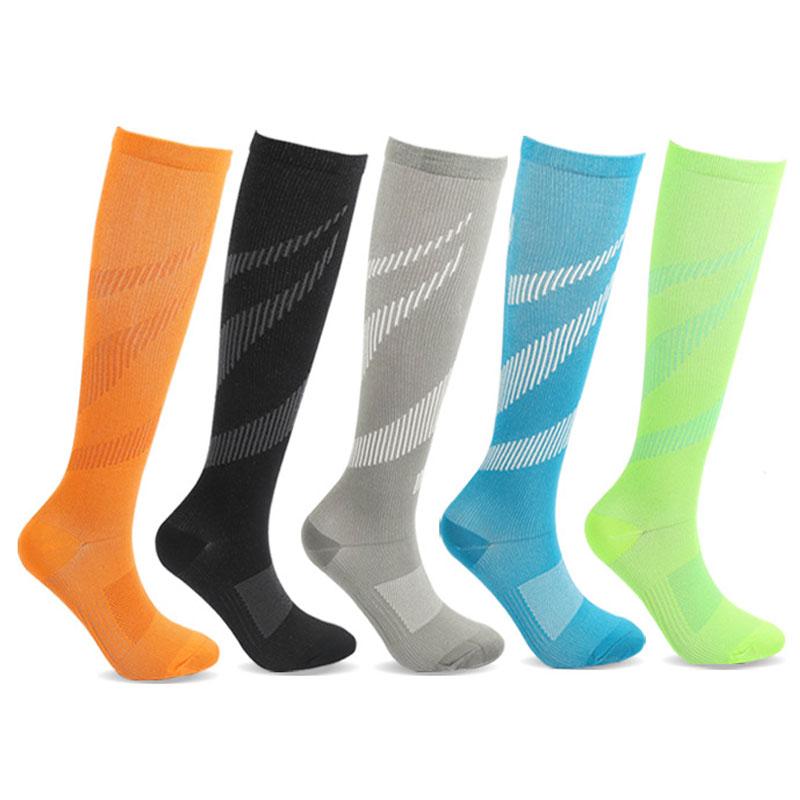 

2020 New Compression Sock Over Knee Cycling Stockings Anti Fatigue Running Sports Stretch Socks Men Travel Socks, Black
