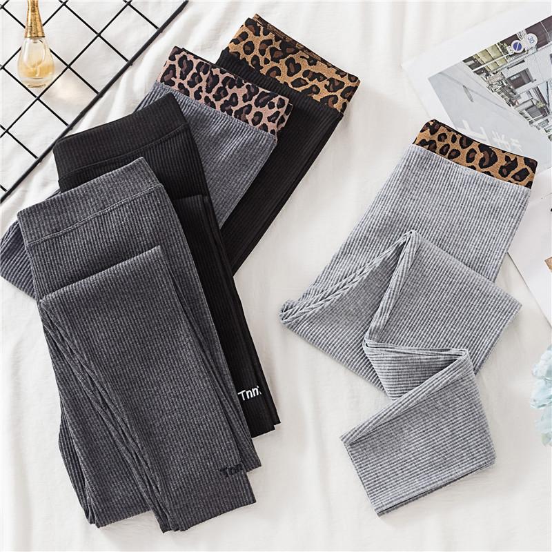 

High Quality Women Thread vertical stripes Skinny Leggings Elastic Waist Women Stretchy Workout Leggings Casual Fitness, Dark grey