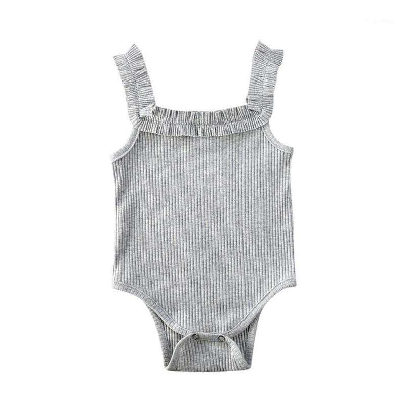 

Baby Romper solid girl Jumpsuits Outfits Clothes Suspenders square collar Ruffle Vertical stripes fabric cute sweet style1, Ht