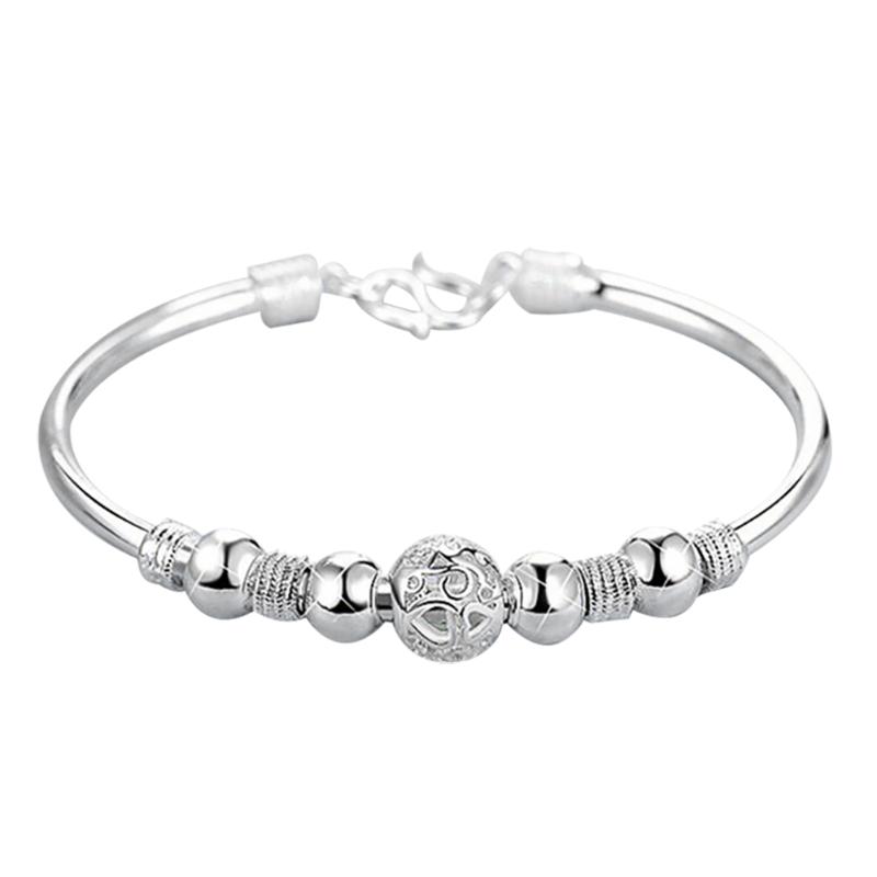 

Linglong Lucky Color Bead Bracelet China Ball Bangle For Women's Style All-match Jewelry Bracelets Silver