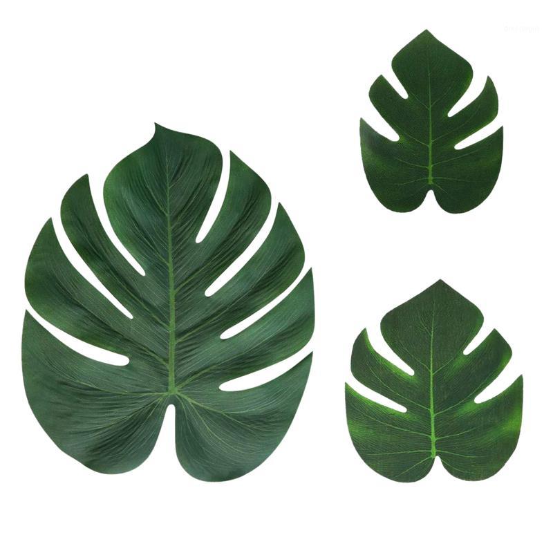 

Tropical Palm Leaves Plant Imitation Leaf-Hawaiian/ Luau/Jungle Party Table Decorations (144PCS)1, Green