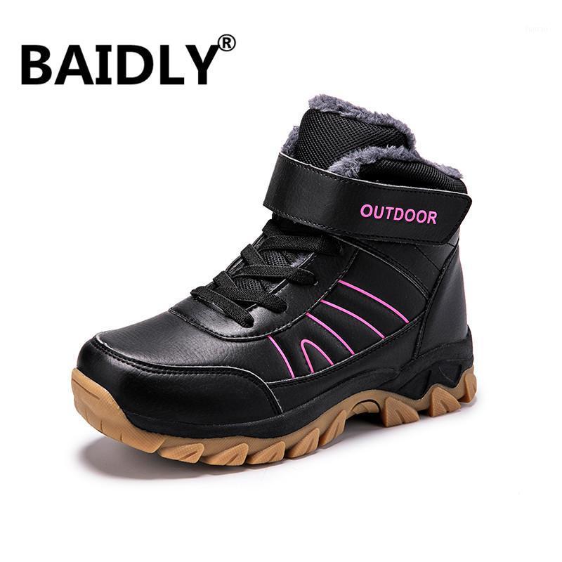 

New Arrival Fashion Leather Women Snow Boots Winter Warm Plush Women's Boots Waterproof Ankle Flat Shoes Big Size1, Black rose