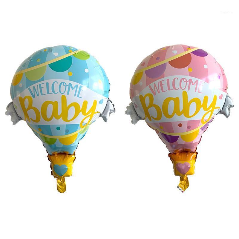 

62*79cm Welcome Baby Pink Blue Hot Air Balloon Foil Balloons Kids Birthday Party Wedding Decor Baby Shower Theme Supplies1