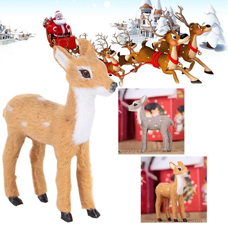 

Christmas Reindeer Plush Plastic Mini Simulation ELK Deer New Year Lawn Ornaments Simulated 9*10cm Doll Xmas Elk Desktop 9*10cm1