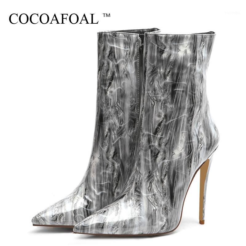 

COCOAFOAL Winter vrouwen Lakleer EnKellars Vrouw Schoenen Wees Teen Laarzen Hoge Hakken Laarzen;1, Rosy red