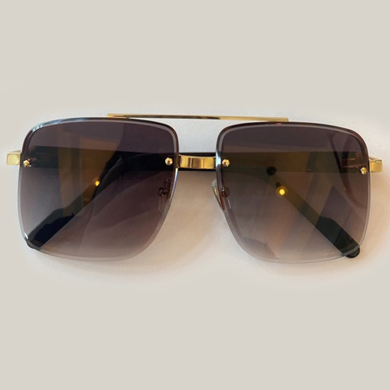 

2021 Big for Men New Fashion Female Rimless Sunglasses Uv400 Bejw