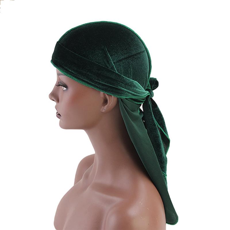 

Long Tail Silky Scarf Muslim Doo Rag Pirate Hat Durag Chemo Cap Skull Turban Hair Band Bandanas 12 Colors For Choose