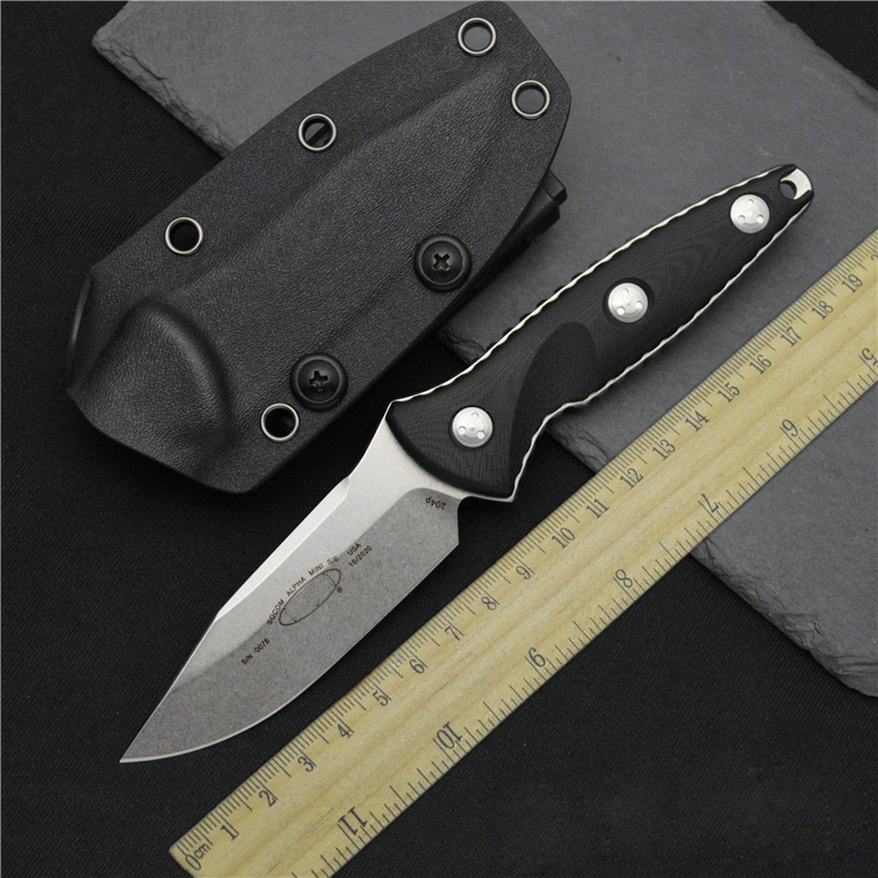 

High quality MICRO-TECH Socom Alpha Mini Straight knife D2 Blade G10 handle Kydex sheath Tactical knife Survival gear knives