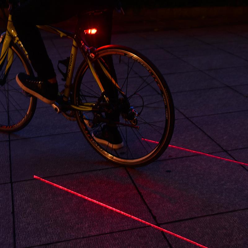 

Dropshipping Bike Cycling Lights Waterproof 5 LED 2 Lasers Taillight Safety Warning Light Bicycle Rear Light Safety Tail Lamp