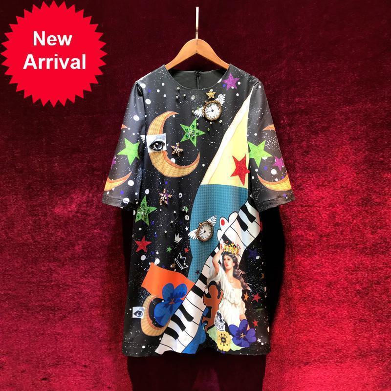 

Vintage 2021 New Frizzy Diamond Black the Loose Line Dressed Sexy Female Autumn Short Sleeve Luxury Party Dress LT5I, Blue