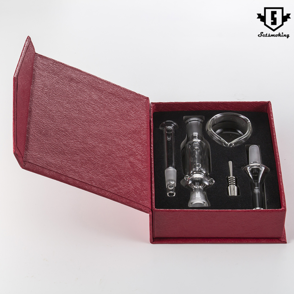 

10mm nectar NC Kits Smoking Accessories Micro HoneyStraw Mini Kit titanium tip,quartz tip , clear glass bowl,plastic clip for water Pipe Small Oil Rigs SKGA325(T+Q)