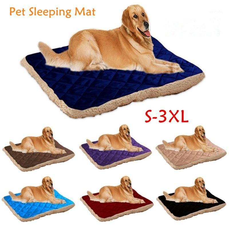 

2 Sides Plush Washable Doggy Beds Soft Warm Pet Mats for Small Medium Large Dog Indoor Soft Breathable Cat Cushion Puppy Kennel1, Khaki