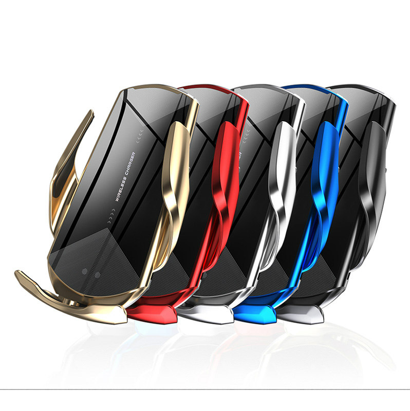 

Q2 Car Wireless Charger Holder Smart Sensor QI 10W Fast Chargers Mobile Phone Stand, Black