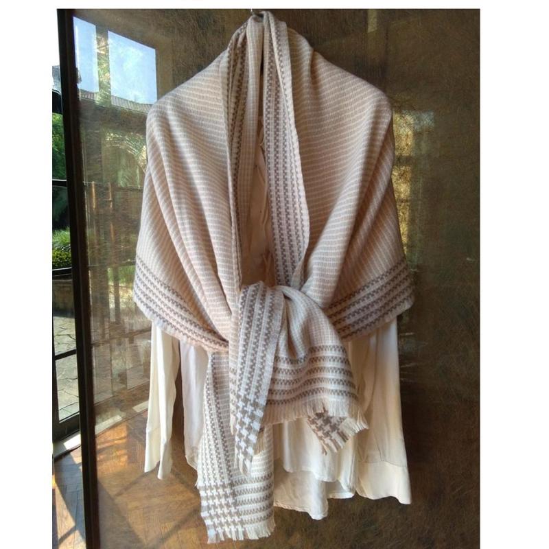 

Women Winter Blanket Scarf Shawl 100% Wool Scarves Wraps Cape 200*70cm Fashion Weave Pattern