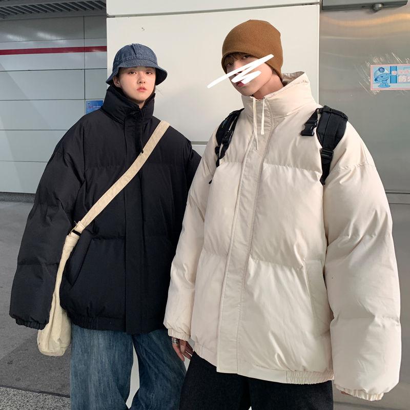 

Winter Jacket Men' Parka Warm Fashion Casual Stand Collar Coat Men Wild Loose Korean Couple Short Coat Mens Clothes -3XL, Black