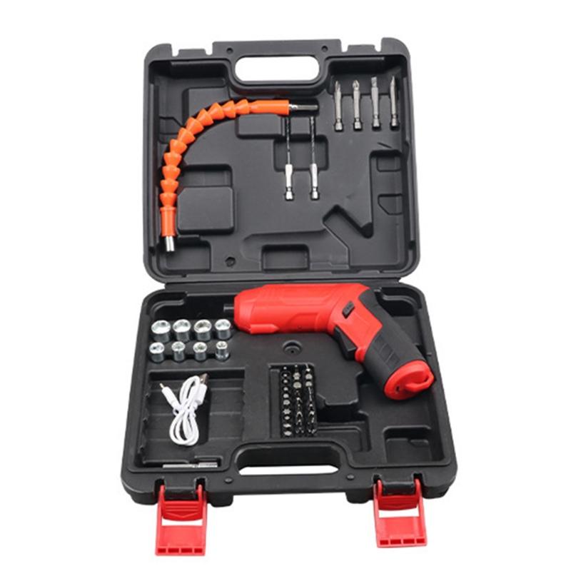 

47 Pcs Mini 4V Electric Screwdriver Battery Operated Cordless Screw Driver Drill Tool Set Bidirectional Switch with Screws Manua