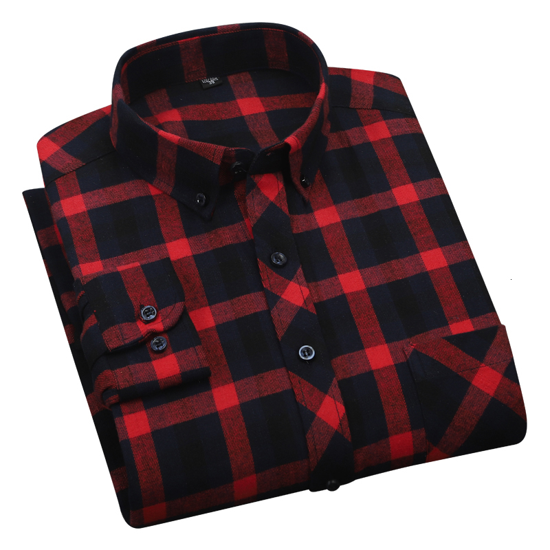 

New Brand 2021 Spring Autumn Long Sleeve Plaid Business Men Fashion Soft Casual Flannel Shirt Plus Big Size Qfpu, Ldbl-9911