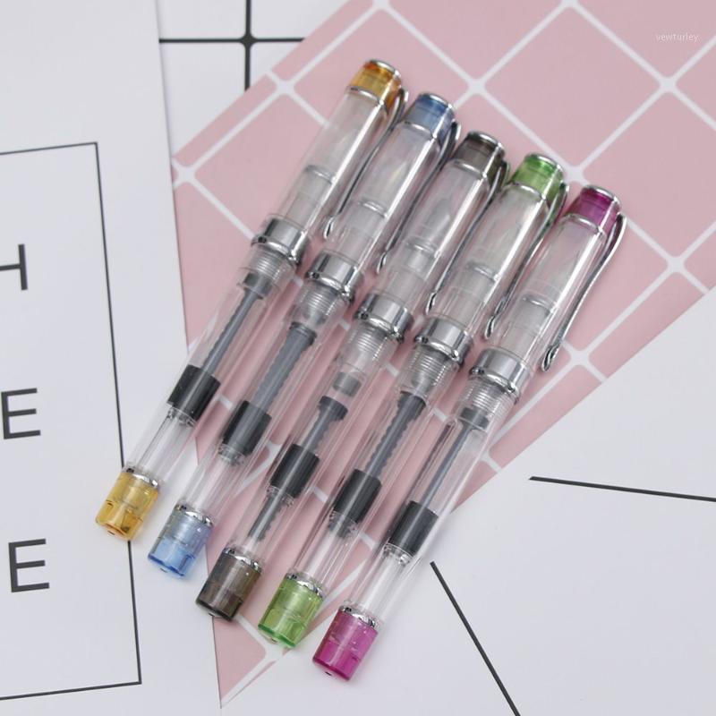 

NEW Iridium Point Nib Fountain Pens Extra Fine 0.38 mm Rotary Ink Absorption Gift For Kids School Office Supply1, Red