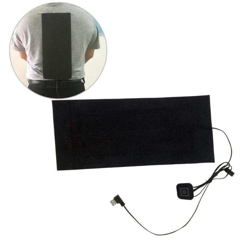 

Carbon Fiber Heating Pad Hand Warmer USB Heating Film Electric Winter Infrared Fever Heat Mat Adjustable Temperature Controller, Black