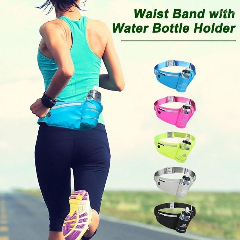 

Unisex Hiking Waist Bag Running Bag with 500ml Water Bottle Holder Waterproof Phone Pocket for Walking Cycling Camping1, Black