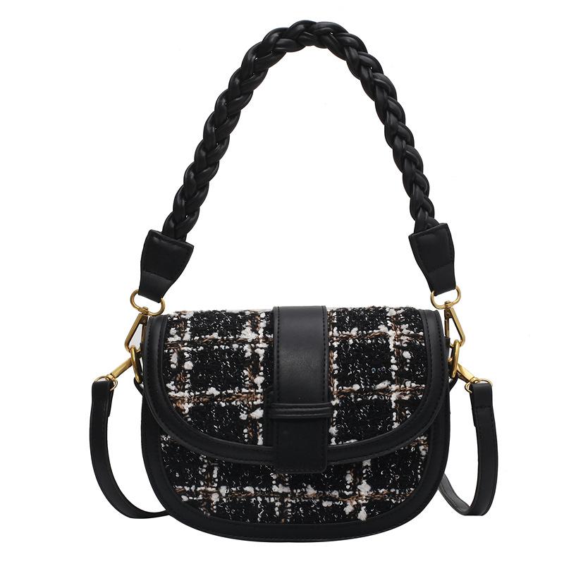 

Winter Warm Crossbody Bags For Women PU Leather Faux Fur Female Shoulder Bag Designers Panelled Crossbody Bags For Women, Red
