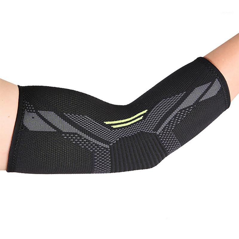

1pc Elbow Pads Nylon Knitted Elbow Support Arthritis Pain Brace Gym Sport Strain Belt Tennis Fitness Basketball Skateboarding1, Grey black