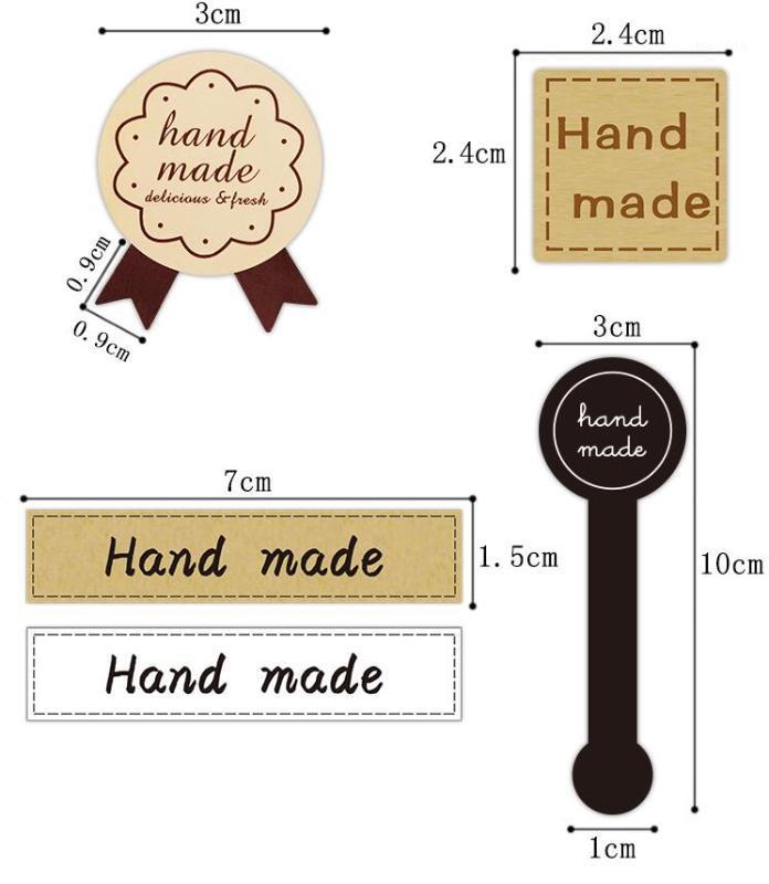 

5 kinds Handmade Self Adhesive Stickers Black Kraft Paper Label handmade Stickers DIY cake Gifts Labels Paper Bag1