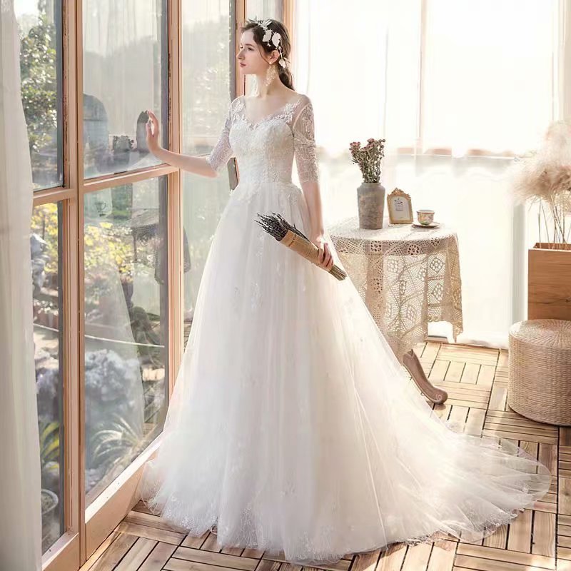 

2021 New Dress Low-cut v Wedding Gown Dressed As a Bride 54N2, Same as the photos