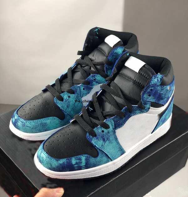 

Cheap 1s Tie-Dye Mens Basketball Shoes Women Sneakers Baskets 1s Tie Dye Blue Black Trainers Sports Zapatos