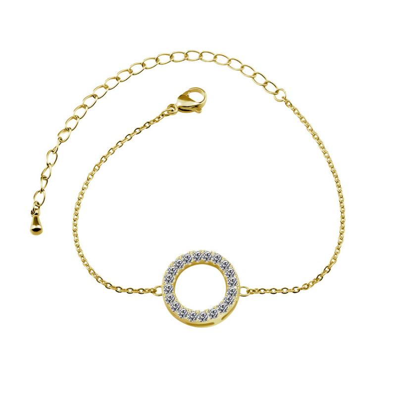 10pcs Simple CZ Geometric Circle Hand Bracelet Women Men Body Jewelry Round Stainless Steel Chain Strand Bracelets Friendship