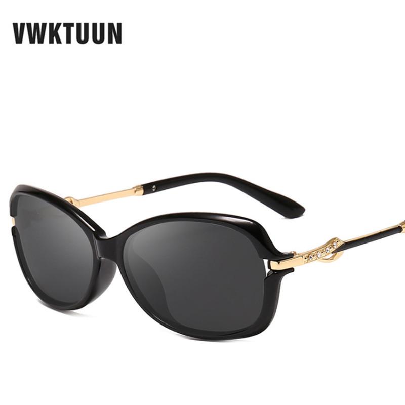 

VWKTUUN Sunglasses Women Polarized Vintage Retro Sun Glasses For Female Crystal Frame Driving Glasses Metal Eyewear Polarized