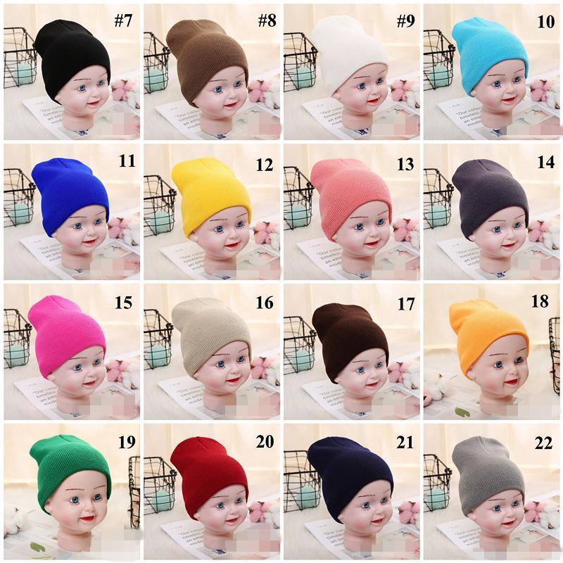 

1-5T Baby Hat Knitted Crochet Beanie Toddler Winter Warm Hat Headwear Boy Girl Thick Cap Candy Color, Randomly color