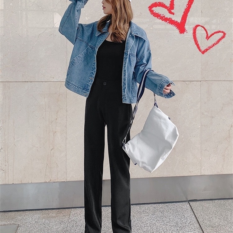 

JS1362J-Summer trendy one button skinny pants wide leg pants 201110, Gray