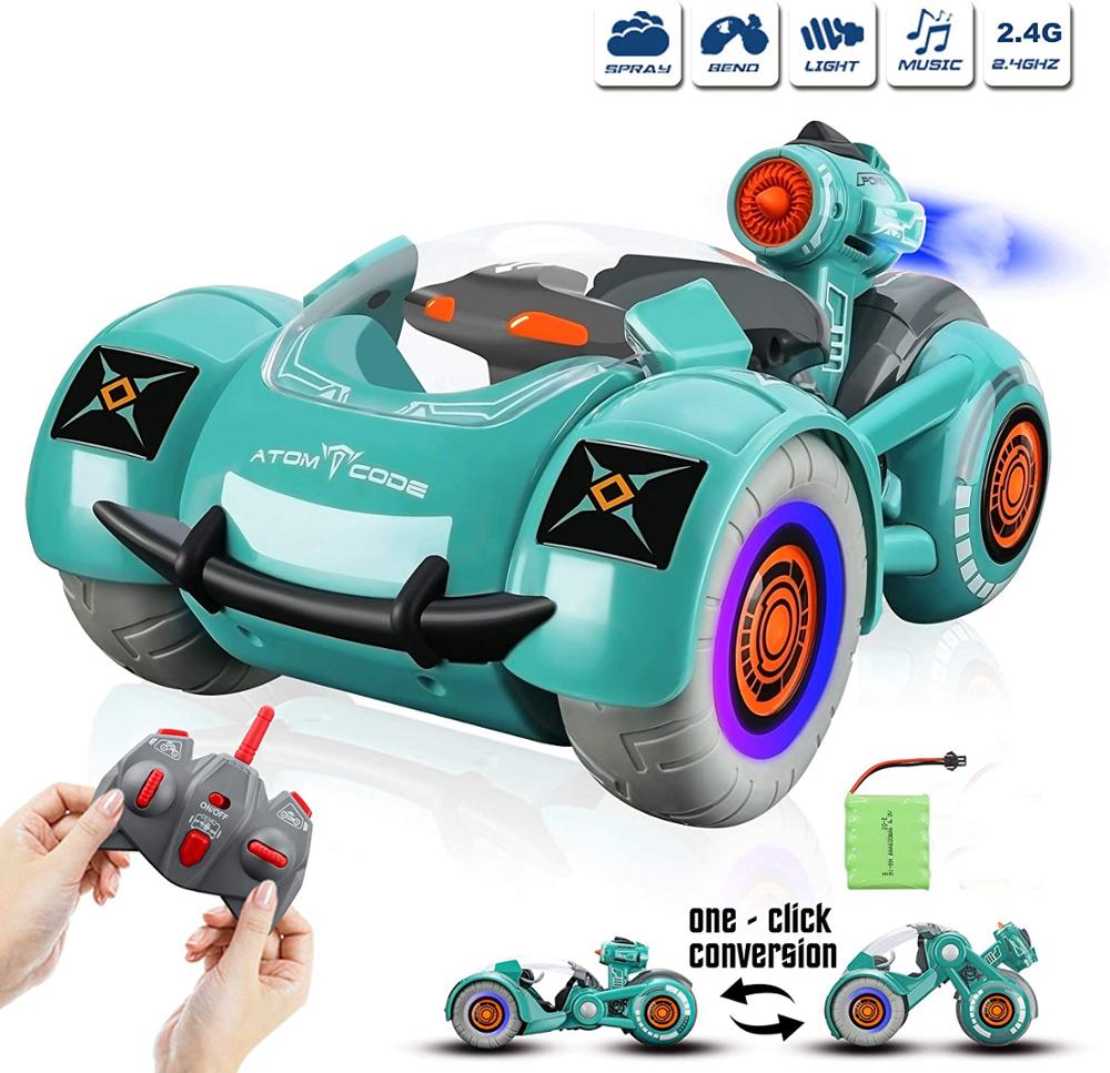 

Remote Control Stunt Car LED Sci-Fi Spray Racing 2.4Ghz 3D Deformation Gesture Sensing Twists Vehicle Drift Cars for Kids